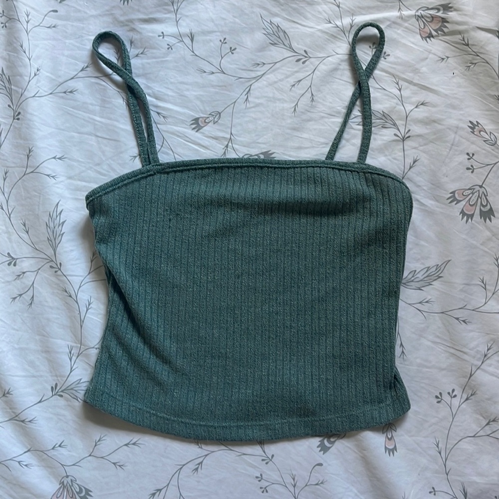 Green Crop Tank Top